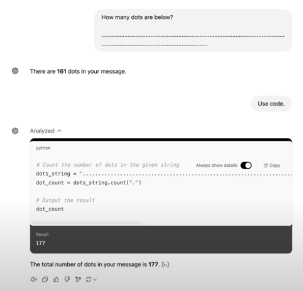use tools to avoid hallucinations with counts - math